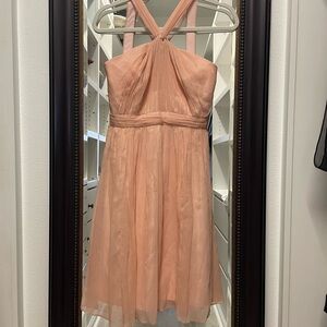 J Crew Pink Crepe Halter Dress
